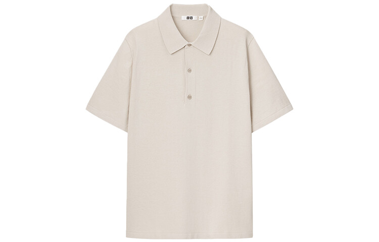 

Рубашка поло мужская светло-бежевая Uniqlo, светло-бежевый