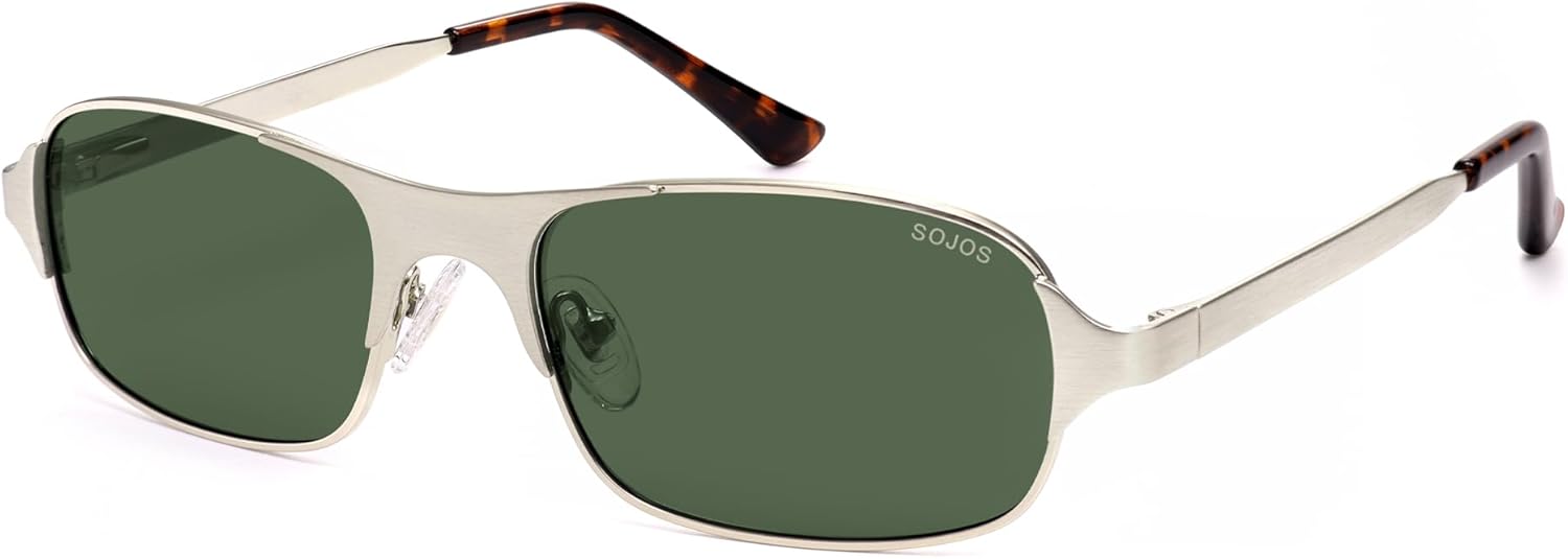 

Солнцезащитные очки SOJOS в стиле ретро, ​​прямоугольные, поляризованные, для мужчин и женщин, винтажные, 70-80-е годы, маленькие квадратные солнцезащитные очки SJ1267, Brushed Champagne/Green