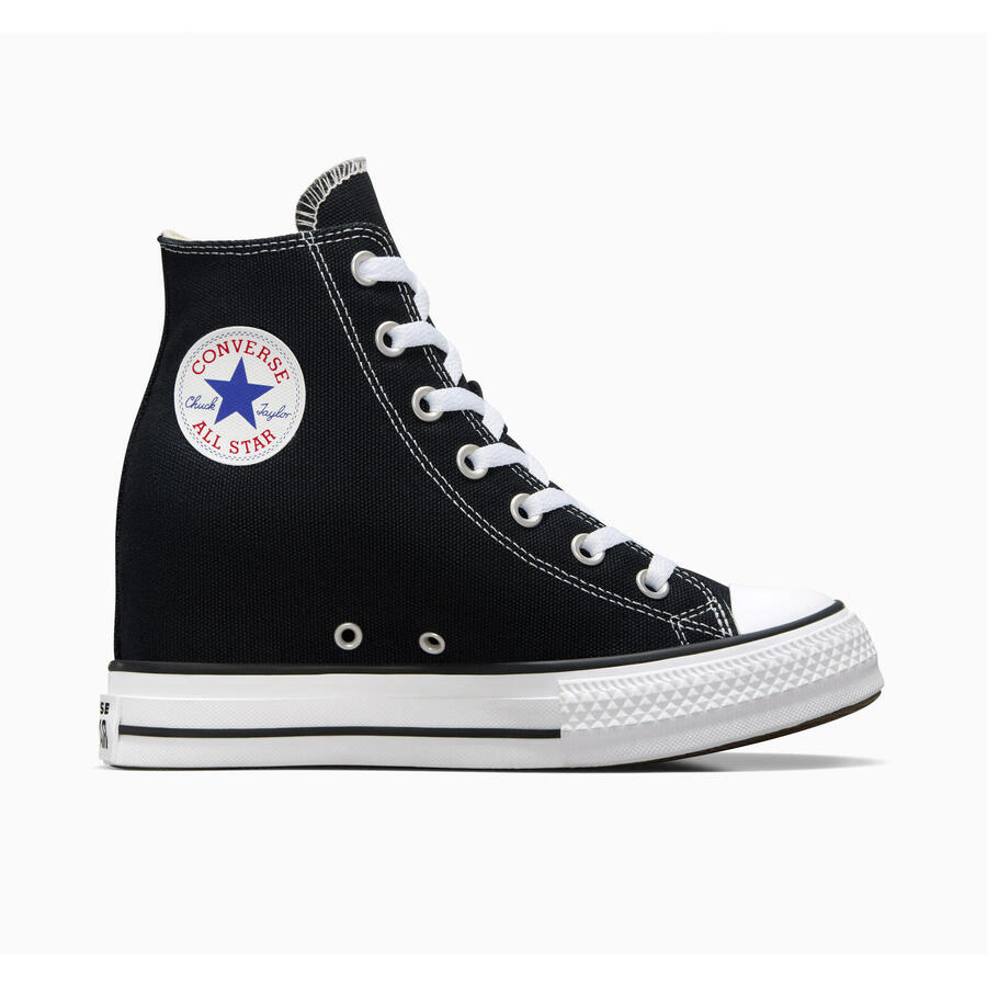 Кроссовки Converse Chuck Taylor All Star на танкетке и платформе, черные, женские — фото 4