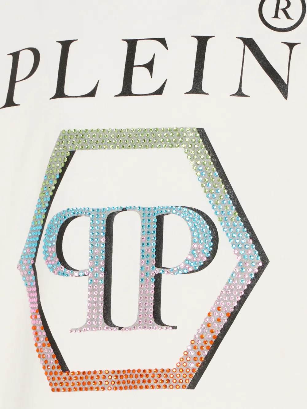 Футболка с принтом логотипа Philipp Plein Junior, бежевый — фото 3