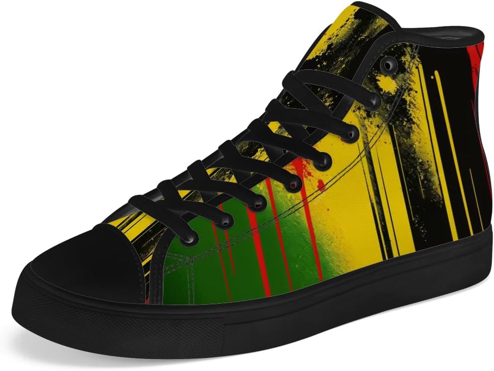 

Кеды на высокой платформе chebing Rasta для мужчин и женщин, регги, высокие кроссовки, шнуровка, повседневная обувь, подарок для папы и мамы, 621 Multicolor