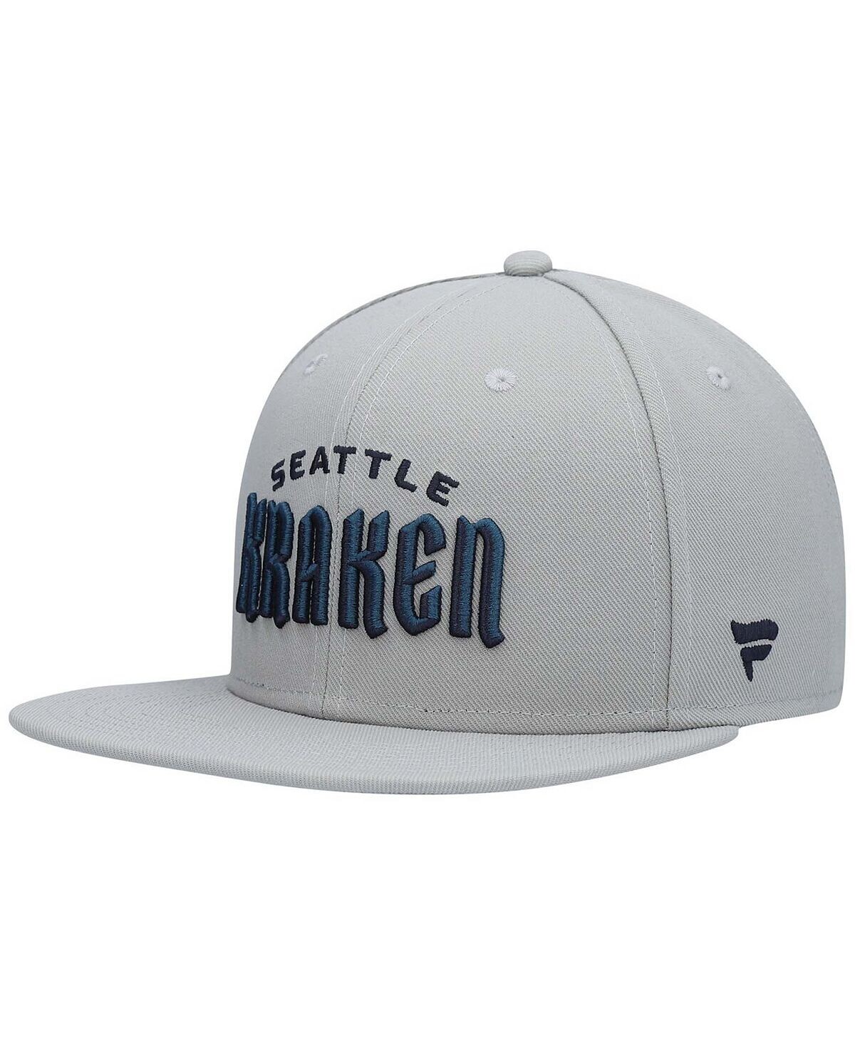 

Мужская серая кепка Snapback с логотипом Seattle Kraken Wordmark Fanatics