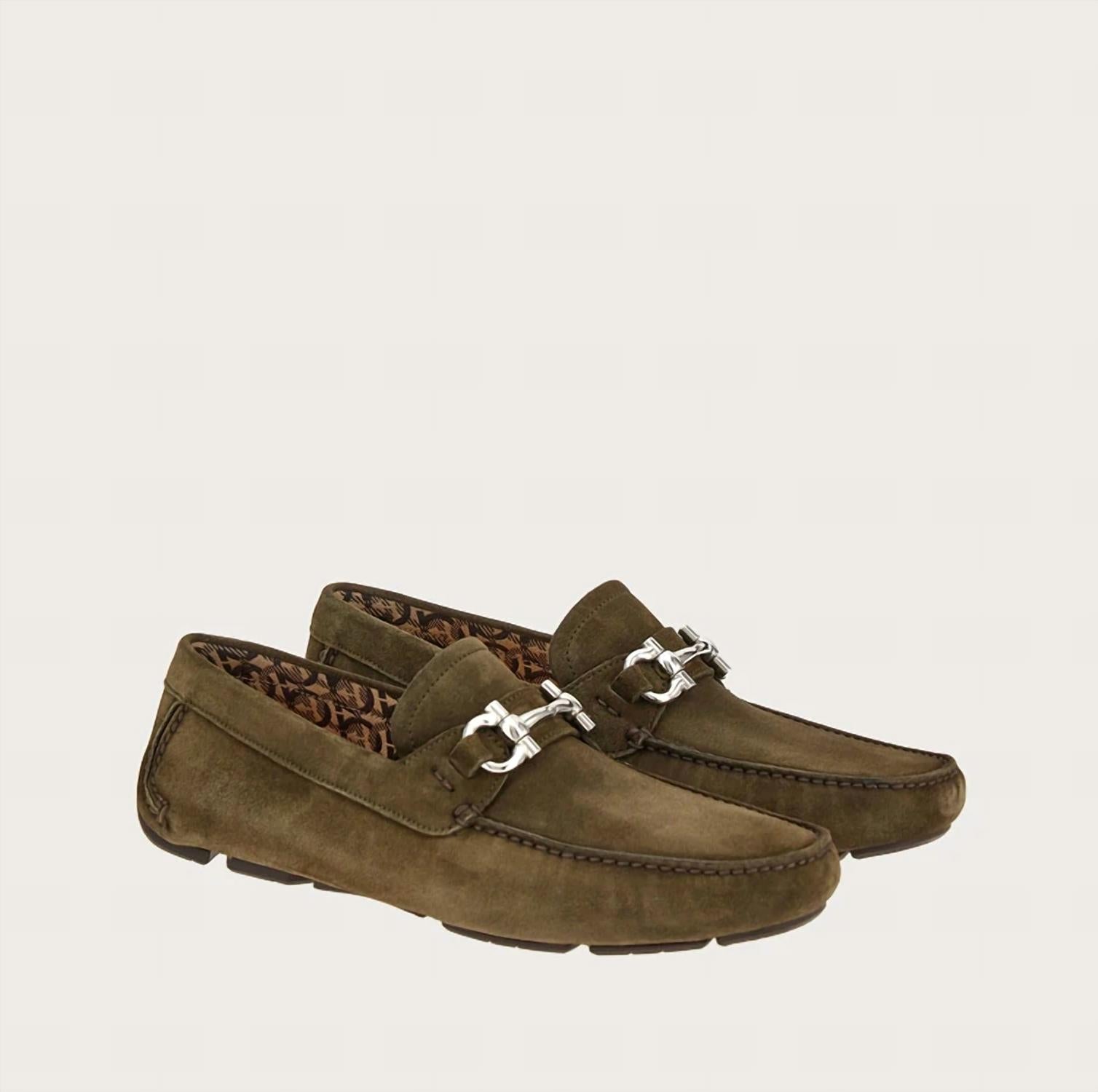 Мужские мокасины с узором Gancini из мускио Salvatore Ferragamo, Muschio — фото 2