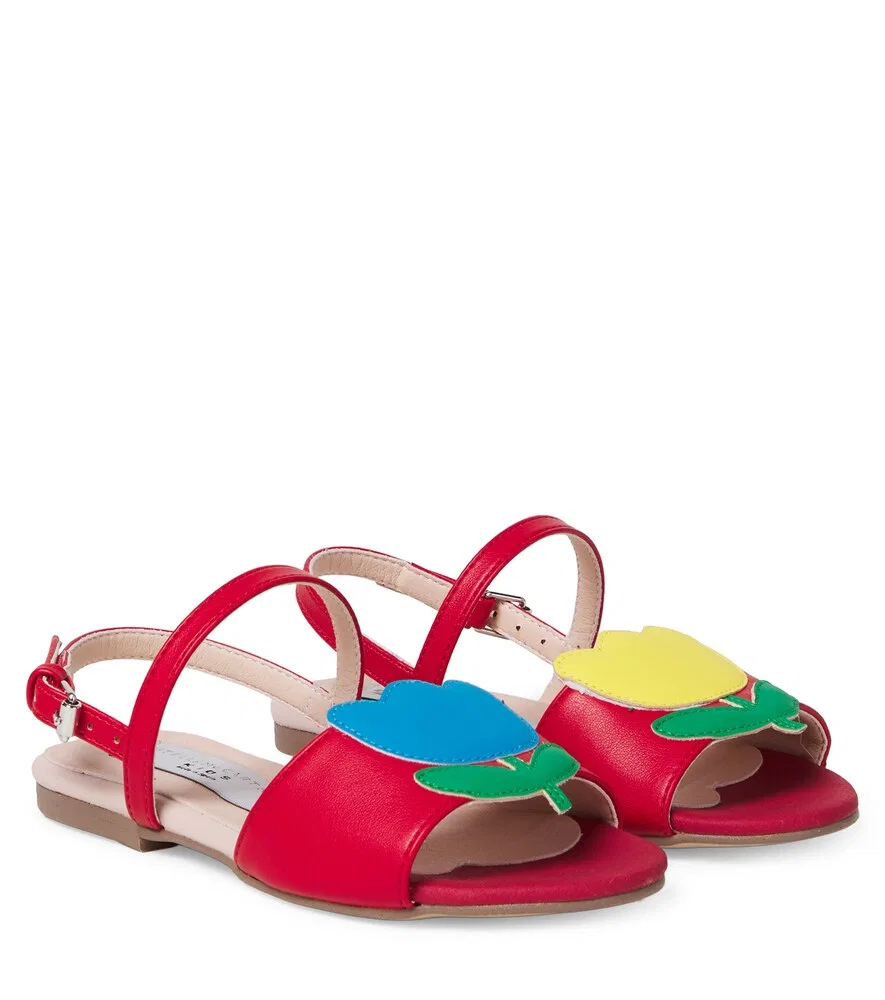 Сандалии с цветочной аппликацией Stella McCartney Kids, красный
