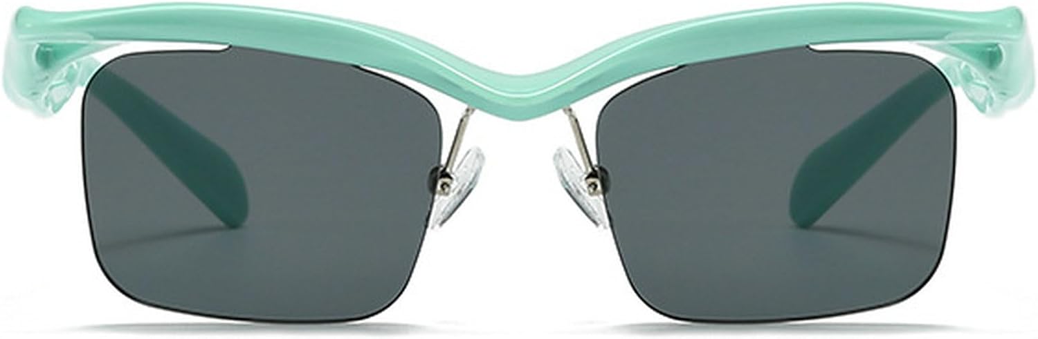 

Солнцезащитные очки в узкой прямоугольной оправе для женщин и мужчин, 2024 год, роскошные винтажные полуободковые солнцезащитные очки для мужчин в стиле панк, солнцезащитные очки UV400 mincl, Blue Gray