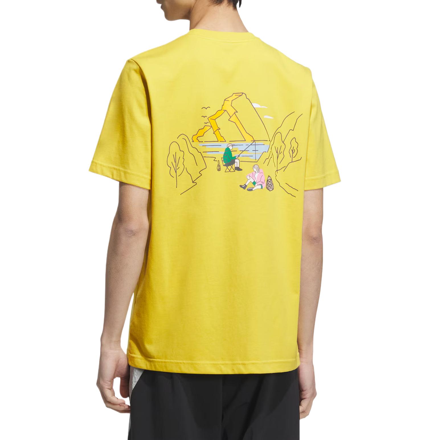 Adidas Футболка унисекс желтая — фото 4