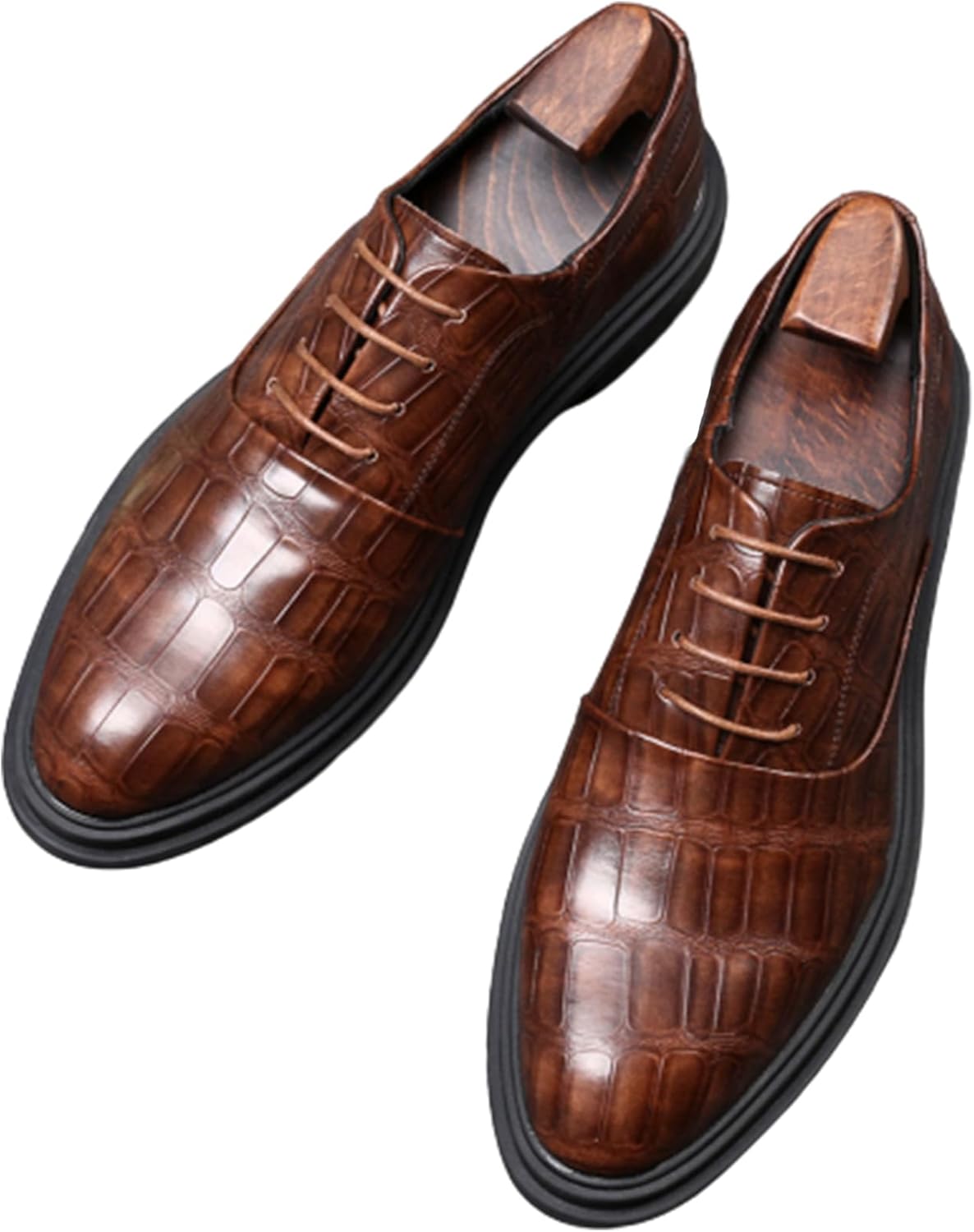 

Мужские туфли ADMLZQQ, повседневные классические удобные дерби для делового и повседневного ношения, коричневый