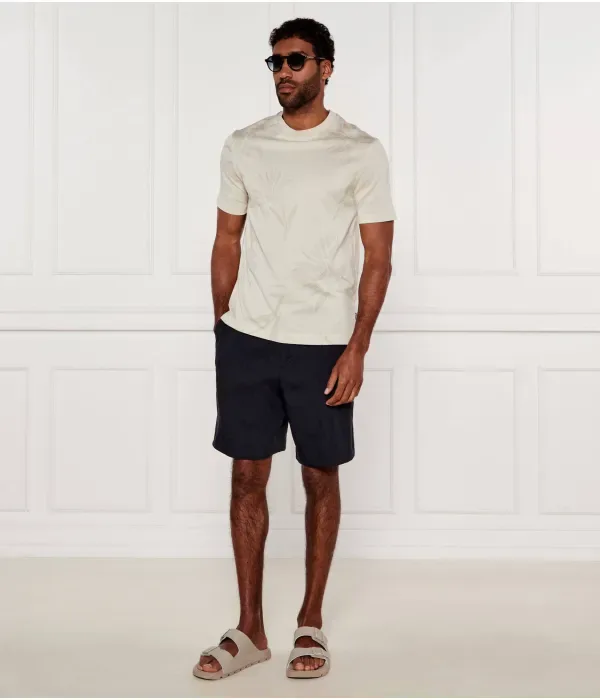 Льняные шорты P-Peter-RDS-S-WG-252 relaxed fit Boss, темно-синий — фото 2