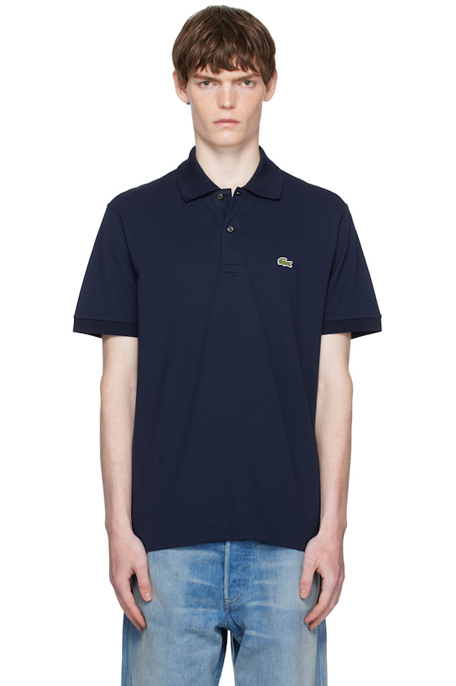 

Темно-Синее классическое поло из легкого пике l.12.12 Lacoste, темно-синий