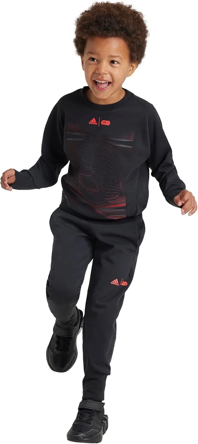 Детские спортивные брюки Adidas Star Wars ZNE унисекс, черный/ярко-красный — фото 4