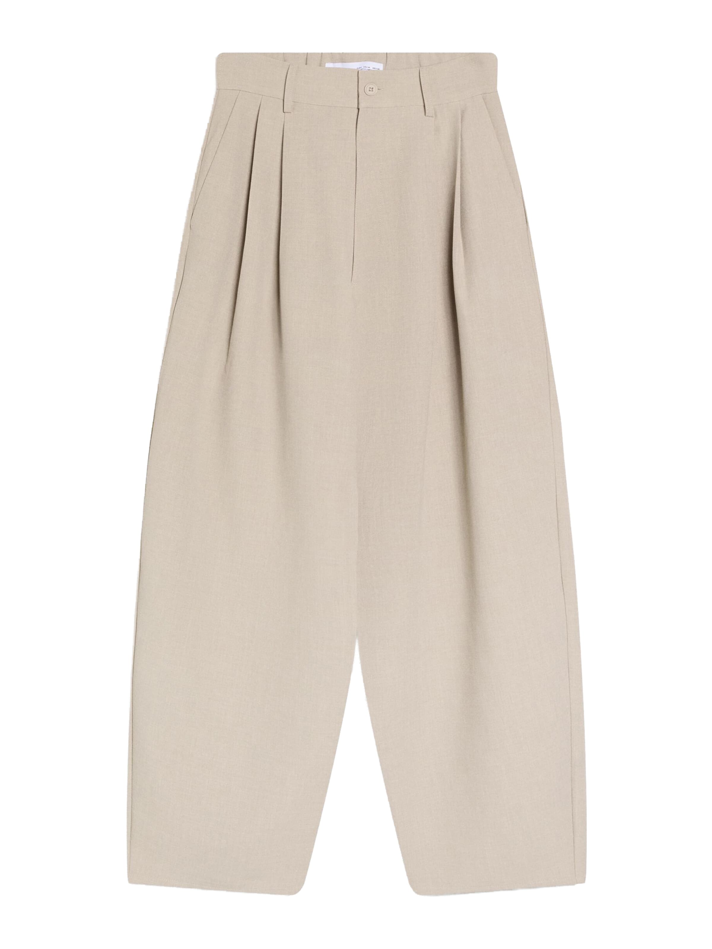 

Bershka Широкие брюки со складками спереди в цвете Cream