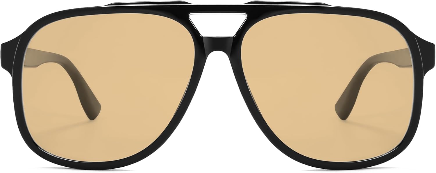 

Солнцезащитные очки-авиаторы VANLINKER в стиле ретро, ​​поляризованные, квадратной формы, для женщин и мужчин, классические, винтажные, 70-х годов, модные, увеличенного размера, VL9878, C2-black Frame/ Light Brown Lens