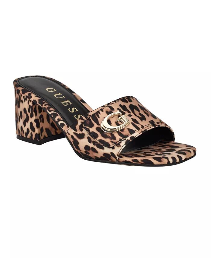 Женские босоножки Gallai Slip-On с открытым носком и блочным каблуком GUESS, мультиколор