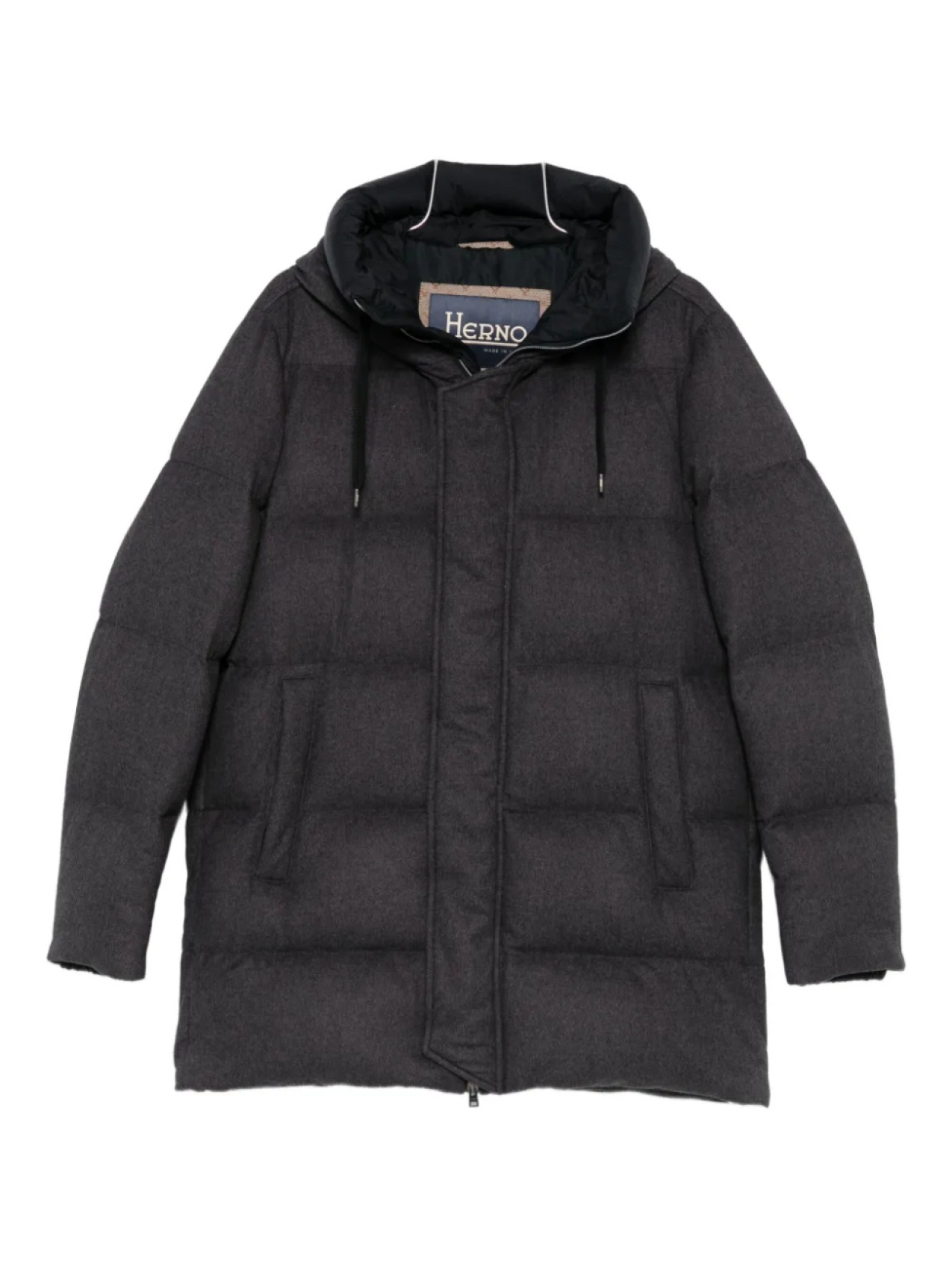 

Стеганая куртка-пуховик с капюшоном Herno, серый