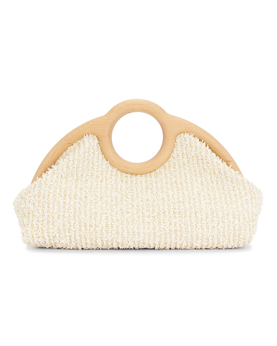 

Клатч Sloane из рафии с рамкой Alexis, Natural & Off White