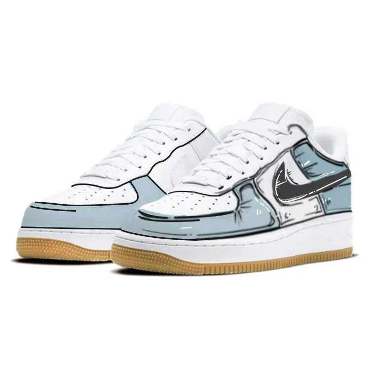 

Кроссовки Nike Air Force 1 Skateboard Shoes Men Low-Top White Blue, белый