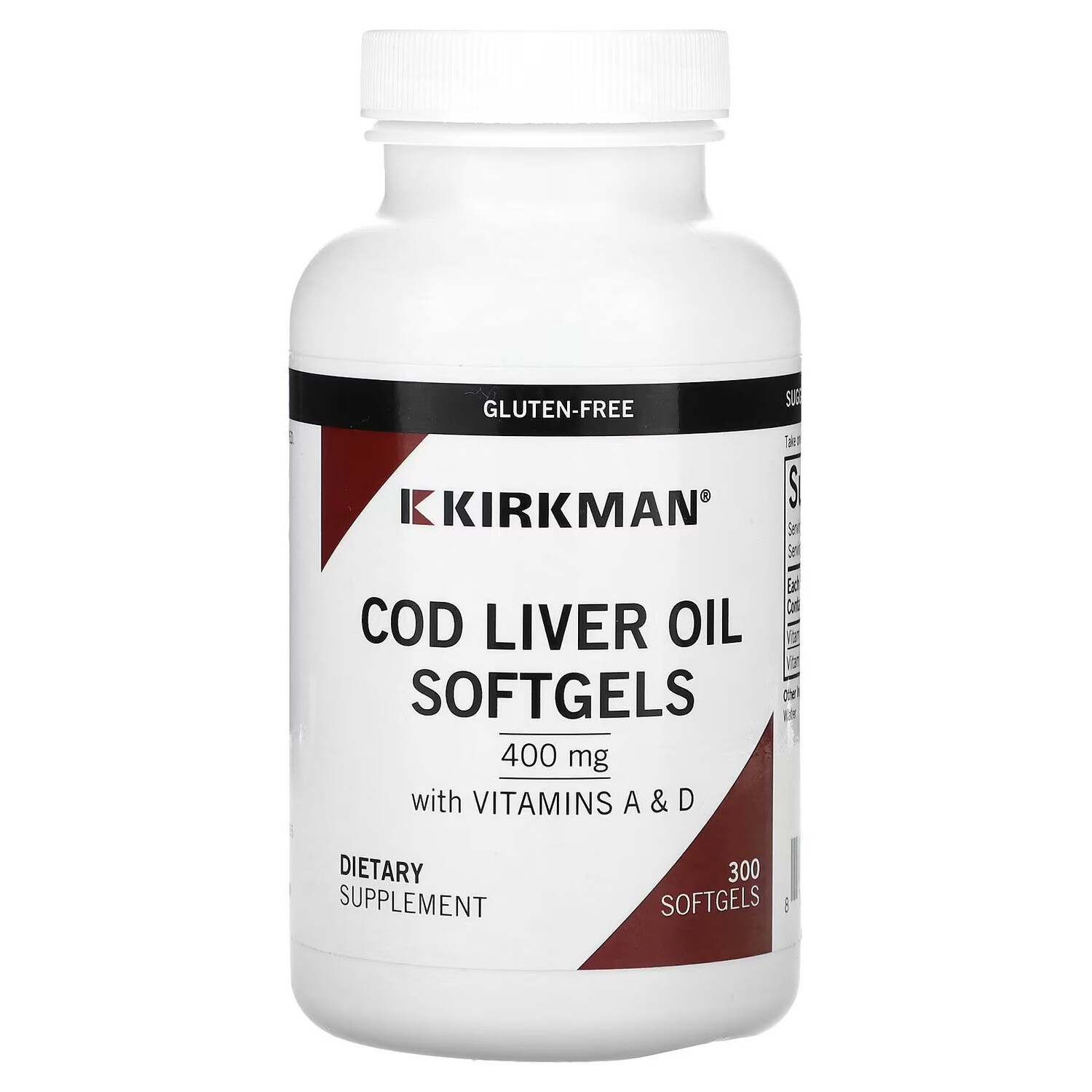 

Рыбий жир, 400 мг, 300 мягких таблеток Kirkman Labs
