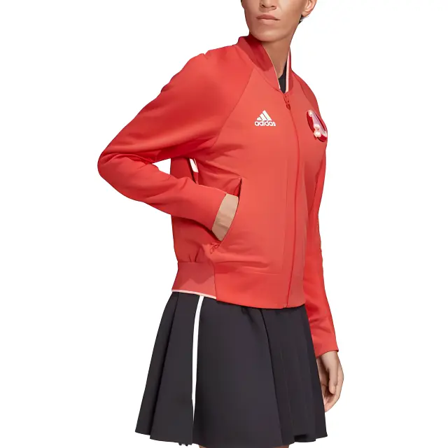 Куртка женская красная Adidas, красный — фото 4