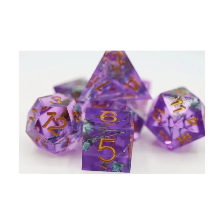 

Набор Sharp Edge Poly — Василек с золотом (7), Dice Sets - Sharp Edge & Assorted (Foam Brain Games)