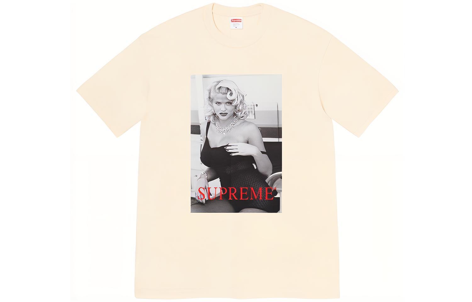 Футболка Supreme с Анной Николь Смит, светло-розовая — фото 2