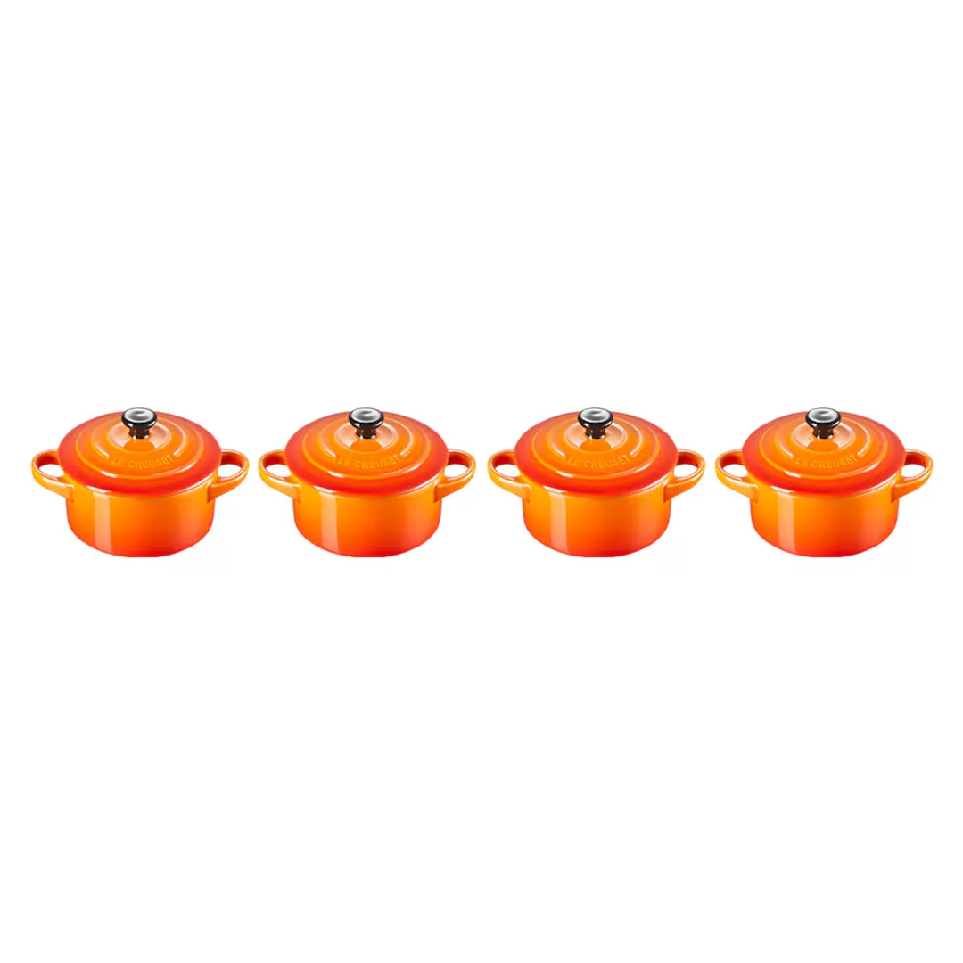 

Набор из 4 керамических мини-кокоток Le Creuset из керамогранита, апельсин