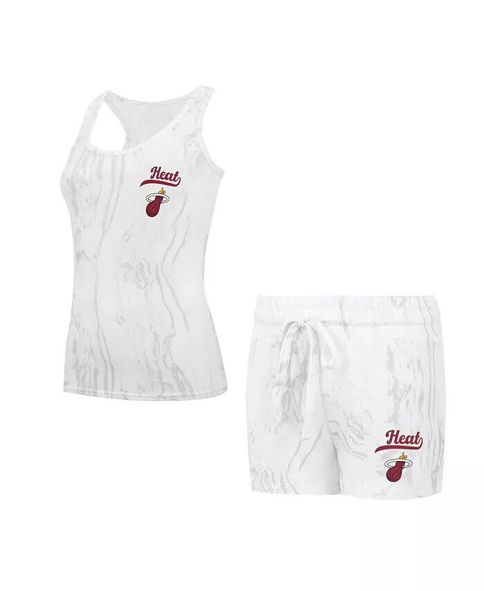 

Женский белый комплект с кварцевой майкой и шортами Miami Heat Concepts Sport, белый