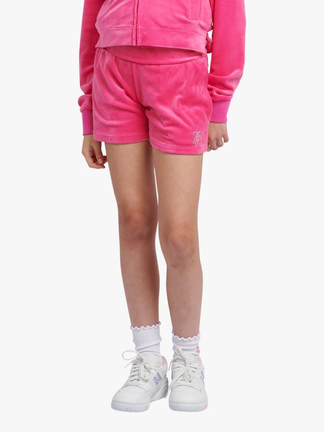 

Детские шорты с поясом на манжете из велюра Juicy Couture, Fuchsia Purple