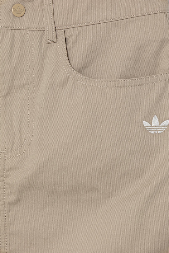 Детская хлопковая юбка Adidas Originals, бежевый — фото 3