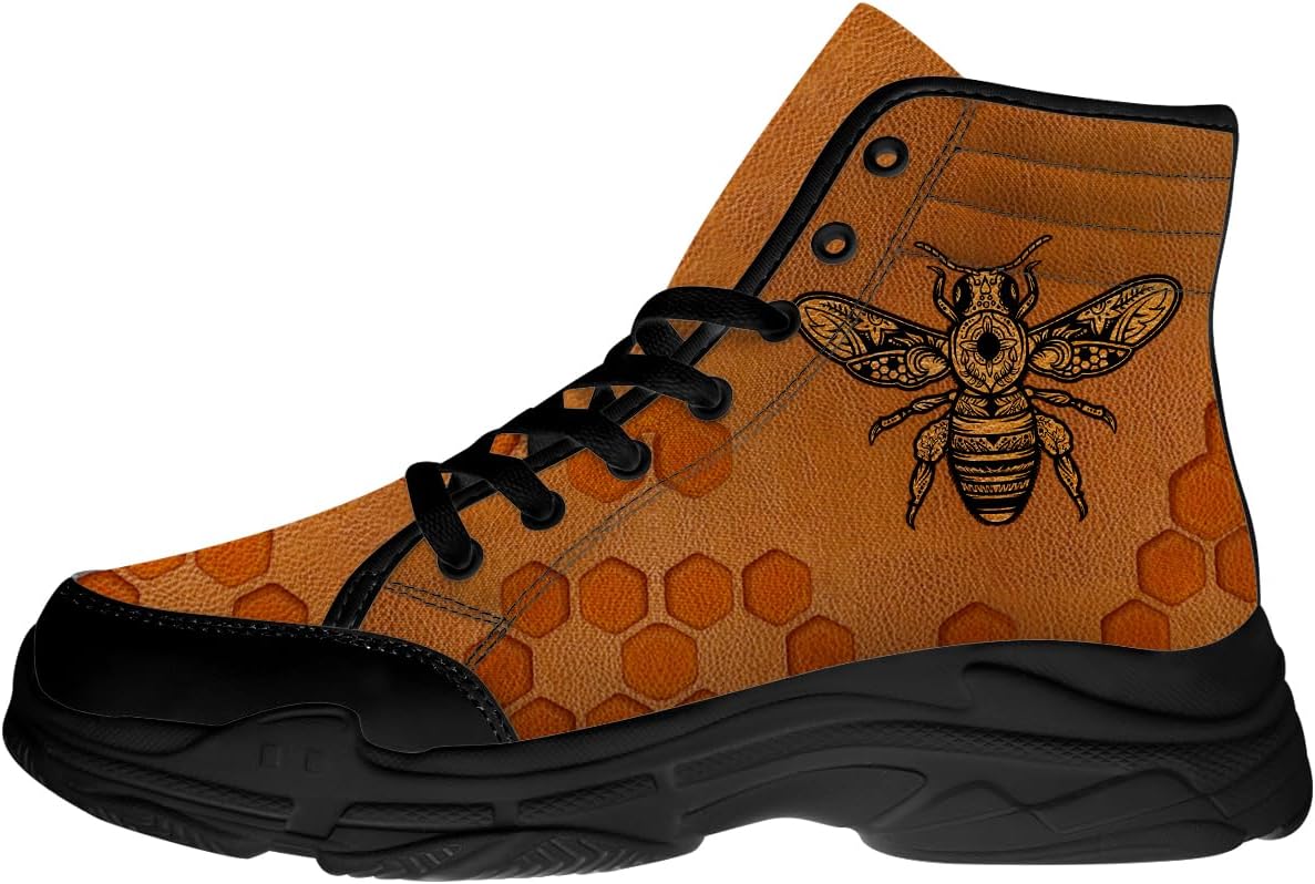 

Высокие кеды Bee для женщин и мужчин, тканевые кроссовки на платформе со шнуровкой, подарки для нее и для него Generic, 3105 Bee Brown