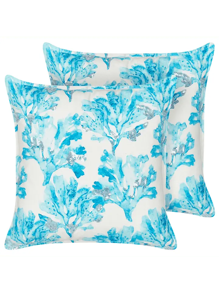 

Декоративная подушка Beliani 2er Set Deko ROCKWEED, цвет weiß/blau