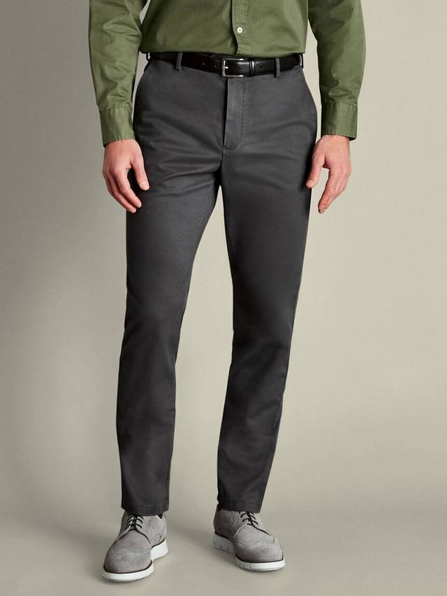 

Прямые брюки из хлопкового состава Charles Tyrwhitt, Dark Grey