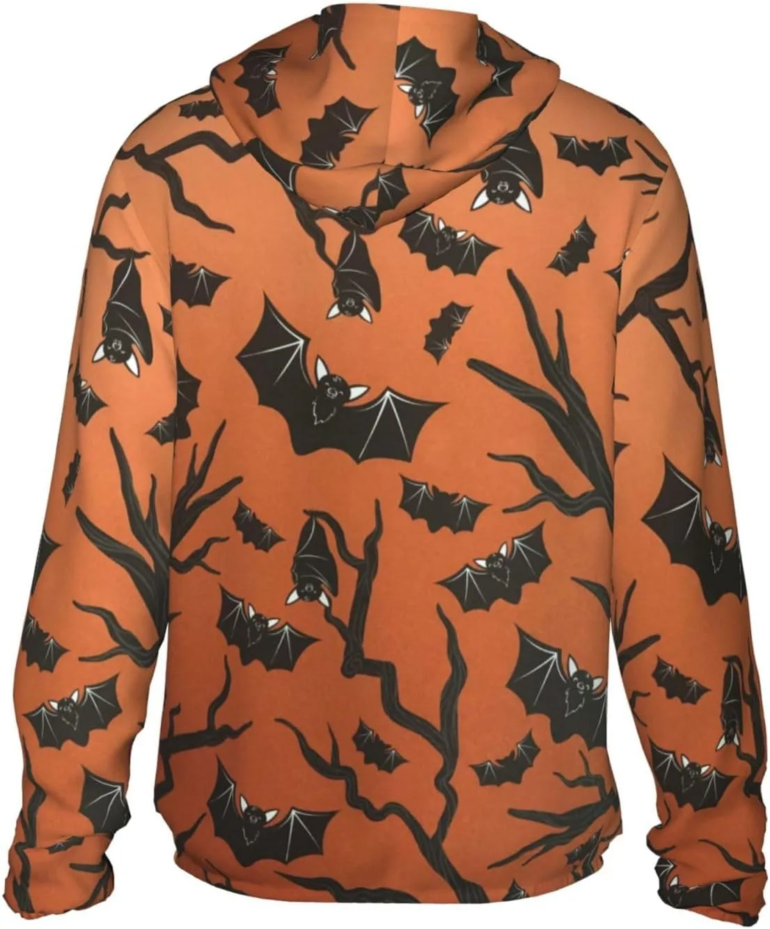 Толстовка с капюшоном Halloween Orange для защиты от солнца, легкая, спортивная, с длинным рукавом и молнией — фото 4