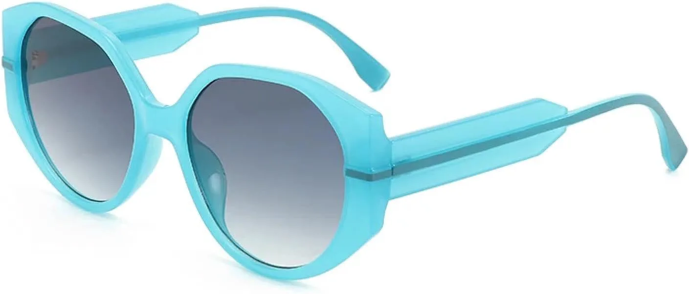 

Полнокадровые круглые модные солнцезащитные очки для мужчин и женщин для отдыха и путешествий, солнцезащитные очки с защитой от УФ-излучения Joker TKKTLLT, Lake Blue