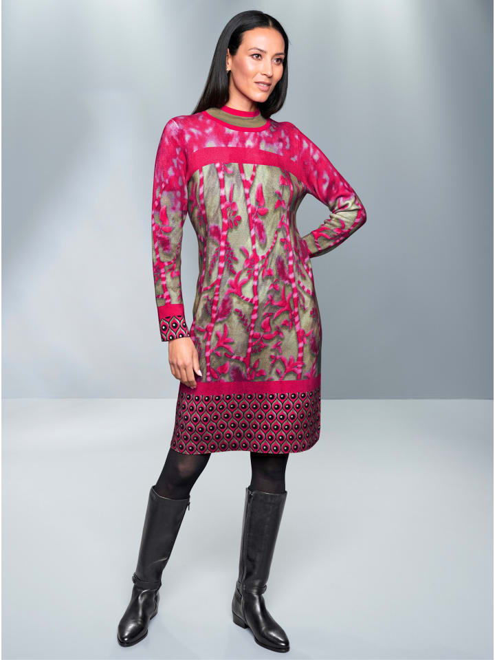 

Heine Вязаное платье в розово-хаки расцветке