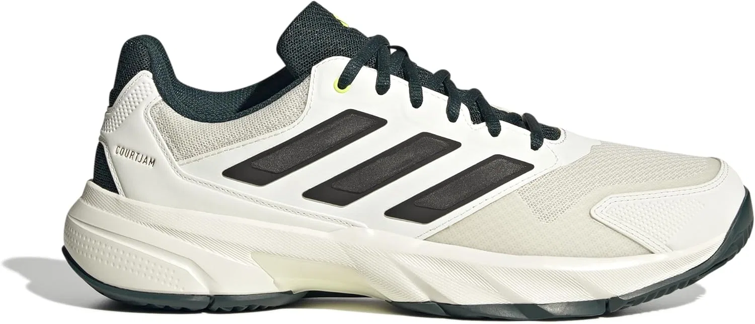 Кроссовки теннисные мужские adidas Courtjam Control 3, Off White/Silver Metallic/Aurora Ivy — фото 2