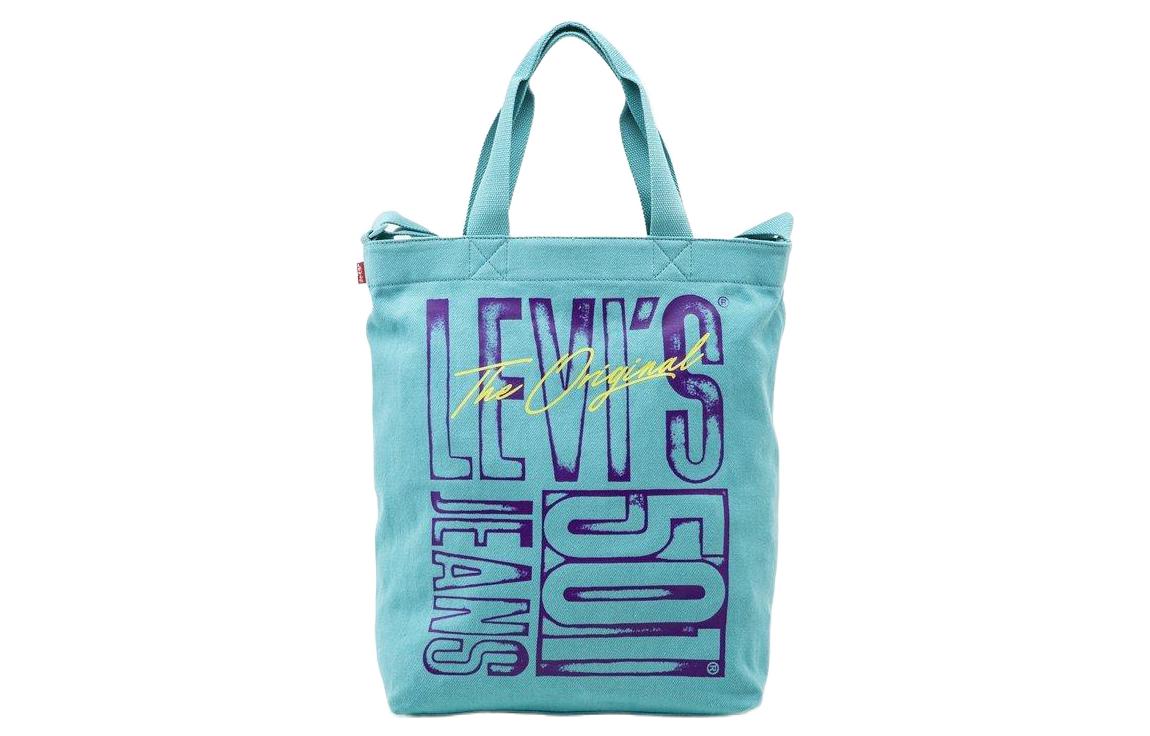 

Левис Хлопковая наплечная сумка через плечо ручная обычная мужская светло-бирюзовая Левис