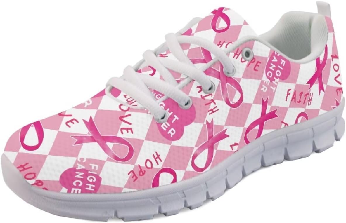 

Кроссовки Forchrinse для женщин и мужчин, дышащие, на шнуровке, для бега, повседневные, с сеткой, противоскользящие, теннисные, розовый