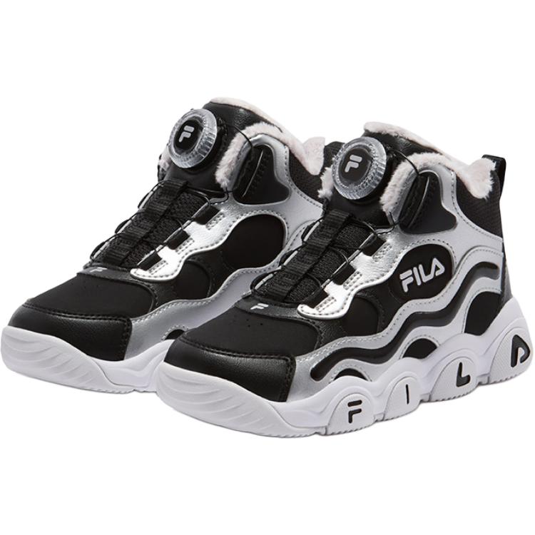 FILA KIDS Jagger 2 нескользящие мид-топ детские повседневные кроссовки black silver kids' — фото 3