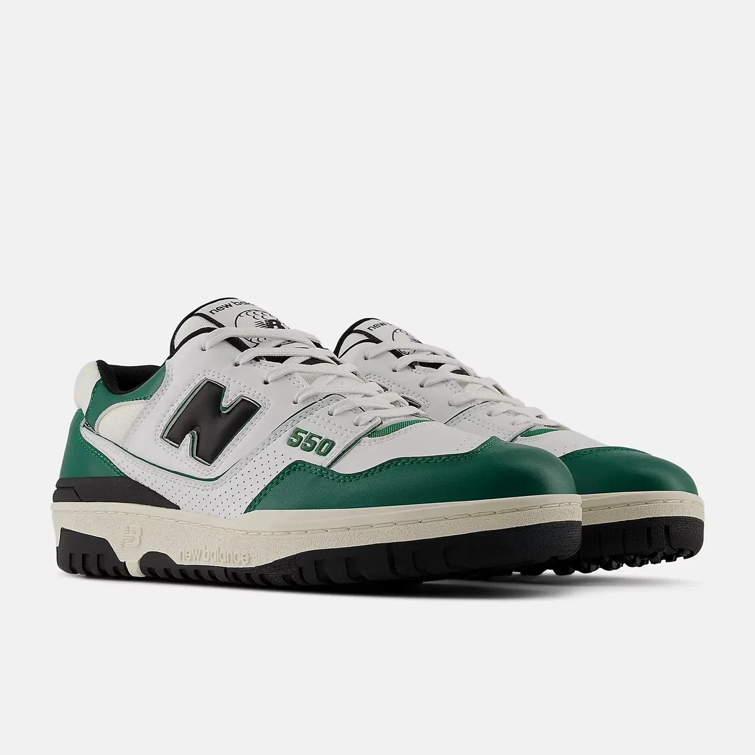 Кроссовки New Balance 550 MG550WGE, белые с зелеными в стиле кэжуал, RHS8047
