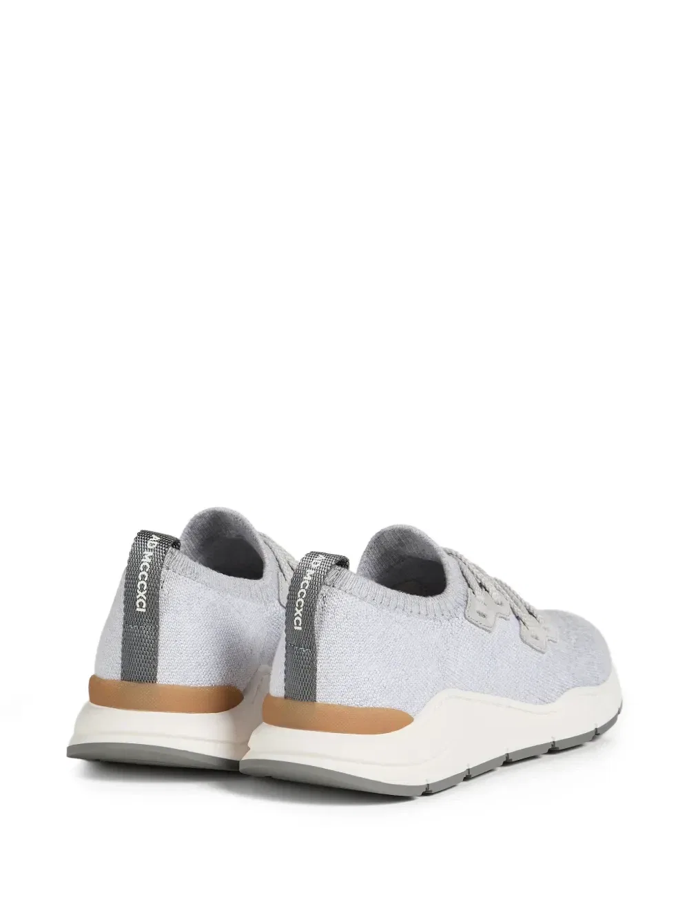 Трикотажные кроссовки из хлопка Brunello Cucinelli Kids, серый — фото 3
