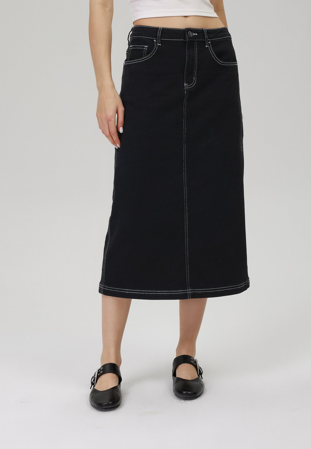 

Юбка А-силуэта Denim skirt Even&Odd, цвет Washed Black