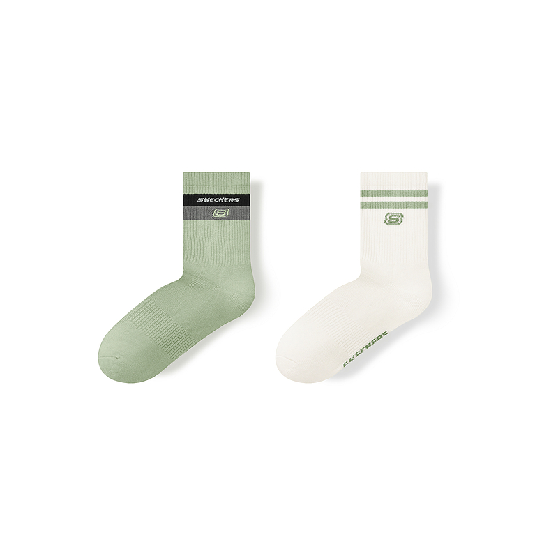 

Цветные носки до середины голени унисекс, 2 пары Skechers, 2 Pack (Gardenia White/Stone Green)