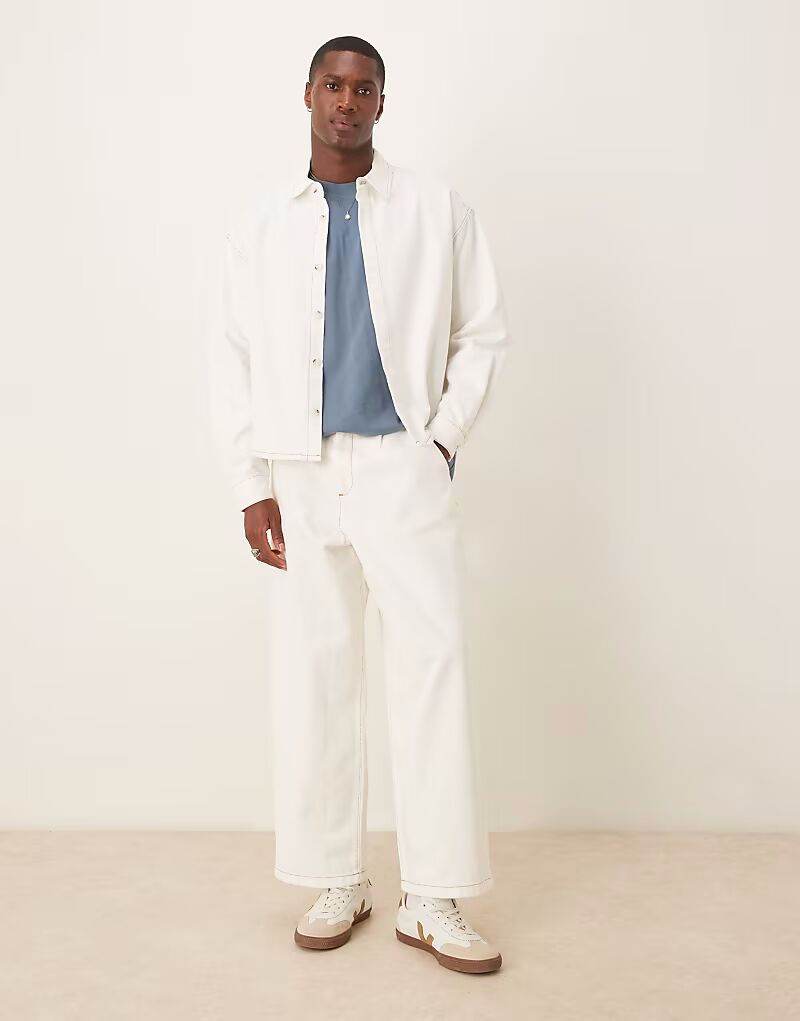 

Джинсы-баллоны ASOS DESIGN Coord со складками цвета экрю