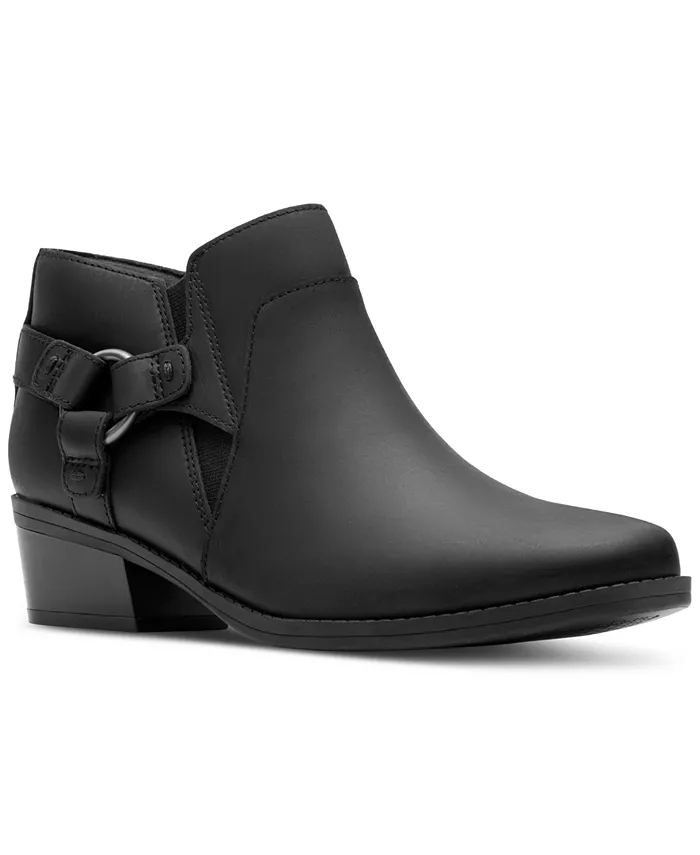 Женские ботинки Clarks Danyelle Gema кожаные на блочном каблуке, черный
