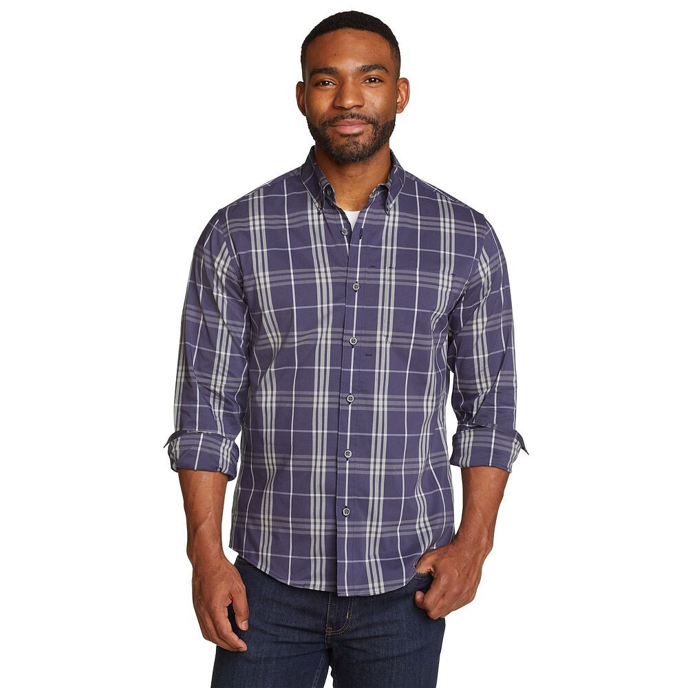 

Гибкая рубашка с длинными рукавами Big & Tall Eddie Bauer Voyager, цвет Dark Mulberry
