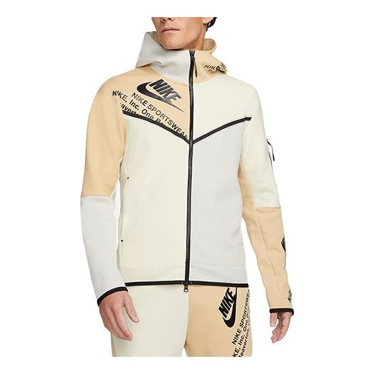 

Худи Men's Nike Sportswear Tech Fleece Printing Full-Length Zipper Cardigan Jacket Light Bone DM6475-072