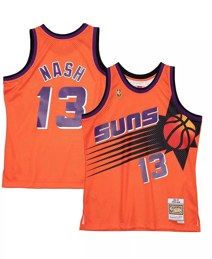 

Мужская баскетбольная майка Steve Nash Orange Phoenix Suns 1996-97 Hardwood Classics Reload 2.0 Swingman Mitchell & Ness