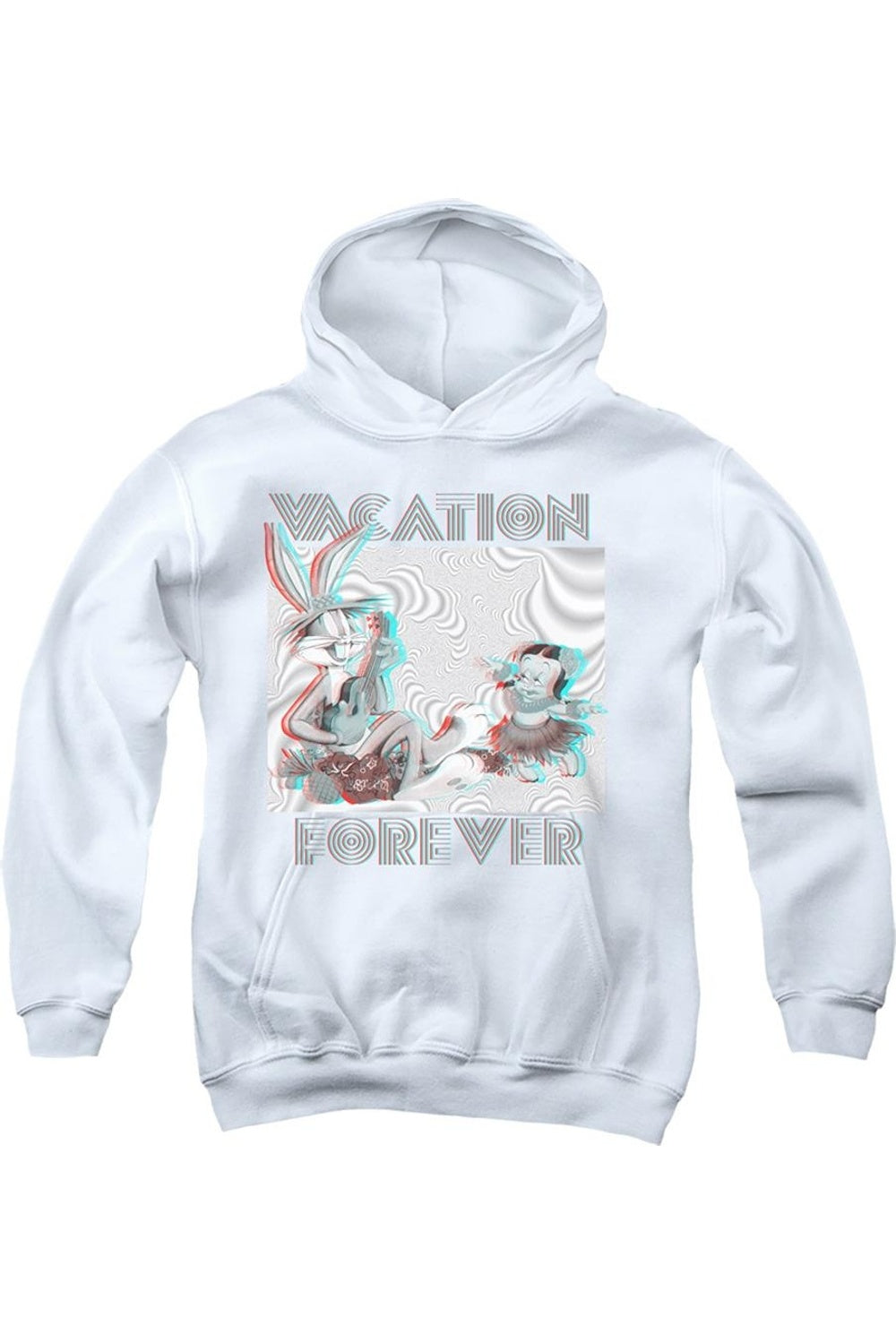 

Толстовка с капюшоном Looney Tunes Vacation Forever Youth Gildan, белый