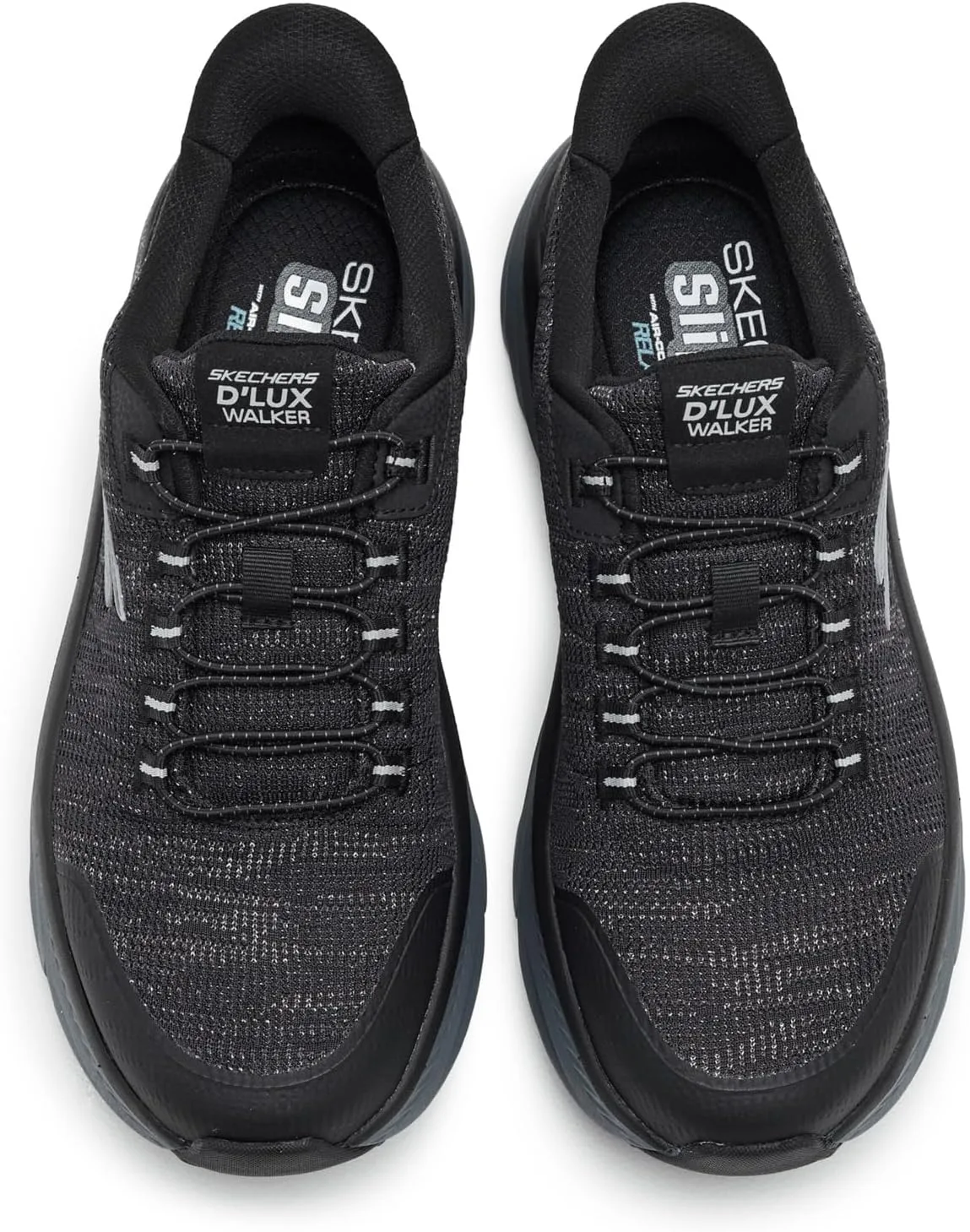Мужские кроссовки Skechers D'lux Walker 3.0 Drevven Hands Free Slip-in, черный/темно-серый — фото 2