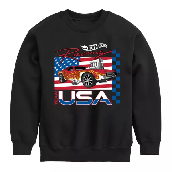 

Мальчиковая флисовая толстовка Americana для возраста 8-20 лет Hot Wheels, черный